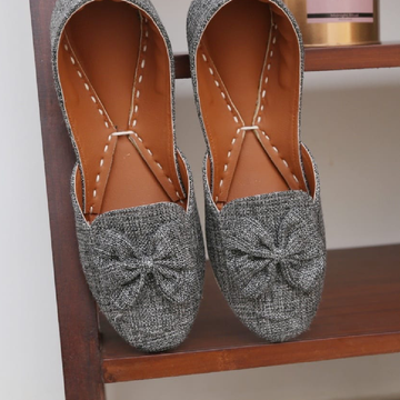 Bow jute loafers (Grey)